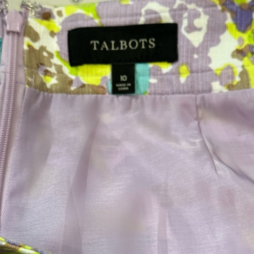 Talbots Pastel Floral Print Knee Length Skirt Size 10 - Picture 5 of 7
